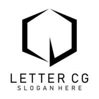 brief cg logo ontwerp vector kunst