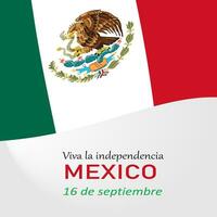 september, 16 onafhankelijkheid van Mexico - banier voor sociaal netwerkwerk. dia 16 de septiembre, independencia de Mexico achtergrond. vector