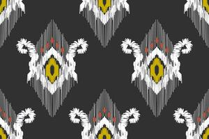 etnisch abstract ikat kunst. volk borduurwerk, en Mexicaans stijl. aztec meetkundig kunst ornament print ontwerp voor tapijt, behang, kleding, inpakken, kleding stof, omslag, textiel vector
