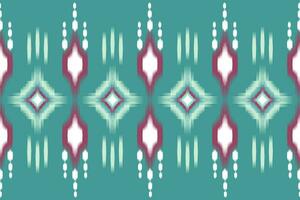 ikat bloemen paisley borduurwerk Aan marine blauw achtergrond.geometrisch etnisch oosters naadloos patroon traditioneel.azteken stijl abstract vector illustratie.ontwerp voor