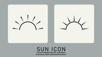 zonsopkomst of zonsondergang icoon, voor de helft zon icoon vector geïsoleerd Aan wit achtergrond.