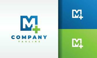 brief m plus Gezondheid logo vector