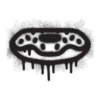 donut icoon graffiti met zwart verstuiven verf vector
