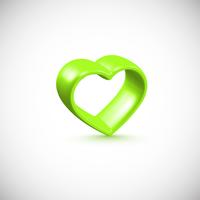 Groen 3D-hart frame, vectorillustratie vector