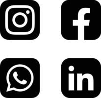 sociaal media logo zwart vector