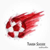 realistische aquarel van krachtig Tunesisch nationaal voetbalteam of voetbalschot. artistiek en sportconcept. vector voor internationaal wereldkampioenschap toernooibeker 2018. plat ontwerp .