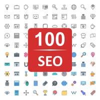 Set van Vector SEO Search Engine Optimization pictogrammen