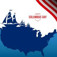 Columbus dag banier met Verenigde Staten van Amerika kaarten en vlag illustratie vector