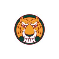 gemakkelijk tijger hoofd logo voor embleem of icoon vector