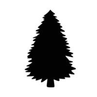 pijnboom boom silhouet geïsoleerd Aan wit achtergrond. vector illustratie