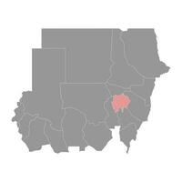 gezira staat kaart, administratief divisie van Soedan. vector illustratie.
