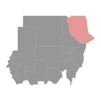 rood zee staat kaart, administratief divisie van Soedan. vector illustratie.