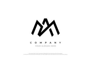 brief ma of ben monogram logo ontwerp vector