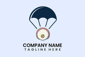 vlak vector parachute ballon sushi logo sjabloon