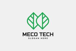 tech blad logo, m laatste logo vector