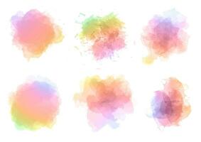 verzameling van regenboog gekleurd waterverf spetters vector