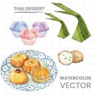 waterverf illustratie van Thais toetje vector