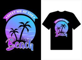 ontmoeten me Bij de strand t-shirt ontwerp wijnoogst zomer illustratie vector