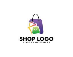 e-commerce logo sjabloon. tablet op te slaan en boodschappen doen zak vector ontwerp. digitaal markt illustratie