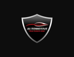 auto stijl auto logo ontwerp met concept sport- voertuig icoon silhouet Aan licht grijs achtergrond. vector illustratie.