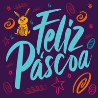 Feliz Pascoa die de Kleurrijke Illustratie van het Samenstellingspatroon van letters voorzien vector
