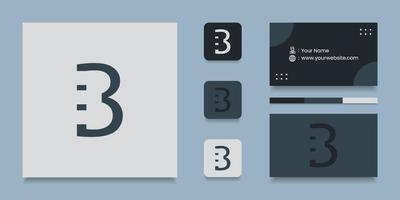 letter b logo-ontwerp met visitekaartje vector