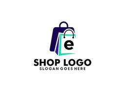 online winkel logo ontwerpen sjabloon, vector illustratie