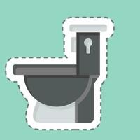 sticker lijn besnoeiing toilet. verwant naar gebouw materiaal symbool. gemakkelijk ontwerp bewerkbaar. gemakkelijk illustratie vector