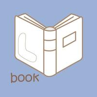 alfabet b voor boek woordenschat les school- tekenfilm digitaal postzegel schets vector