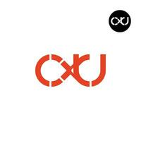 brief cxu monogram logo ontwerp vector