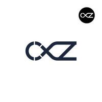 brief cxz monogram logo ontwerp vector