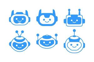 robot hoofd avatar vector ontwerp. tekenfilm mascotte robot hoofd icoon ontwerp