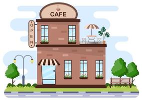 café of koffiehuis illustratie vector