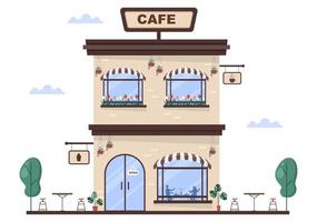 café of koffiehuis illustratie vector