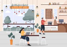 café of koffiehuis illustratie vector