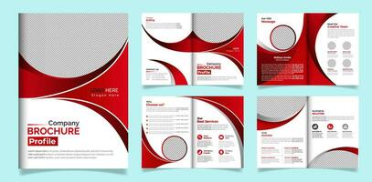 professioneel 8 bladzijde bedrijf brochure ontwerp sjabloon vector