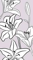 delicaat lelies Aan roze, schrijfbehoeften achtergrond, bloem bladwijzer voor ontwerper vector