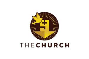 modieus en professioneel brief y kerk teken christen en vredig vector logo ontwerp