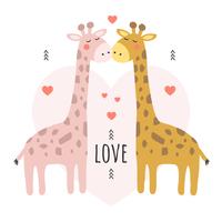giraffe vector valentine achtergrond vector