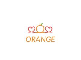 minimaal hand- getrokken liefde fruit logo ontwerp - oranje logo ontwerp - beroerte fruit logo - schets fruit logo vector