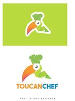 professioneel bakkerij logo ontwerp - chef vogel logo - toekan chef - keuken vector