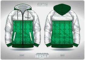 eps Jersey sport- overhemd vector.groen wit digitaal geluid Golf patroon ontwerp, illustratie, textiel achtergrond voor sport- lang mouw capuchon vector