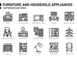 pictogram voor meubels en huishoudelijke apparaten vector