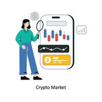 crypto markt vlak stijl ontwerp vector illustratie. voorraad illustratie