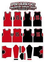 rood zwart gemakkelijk Jersey ontwerp sportkleding patroon sjabloon vector