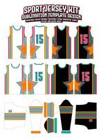 ster kleurrijk strepen Jersey ontwerp sportkleding patroon sjabloon vector