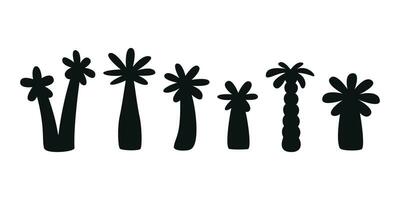 vlak vector silhouet illustraties van palmen