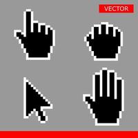 handcursors pictogram wit vector illustratie set