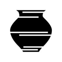 kalash water pot hindoeïsme glyph icoon vector illustratie