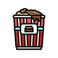 chocola popcorn voedsel kleur icoon vector illustratie